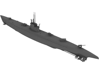 Modern Submarine 3D Model
