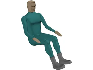 Pilot Sitting 3D Model