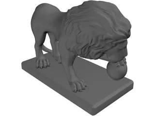 Lion Sculpture 3D Model