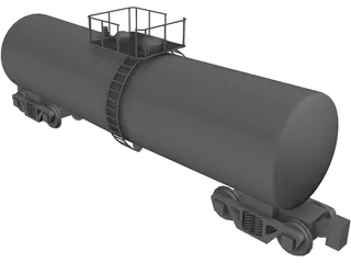 Tanker Rail Car 3D Model