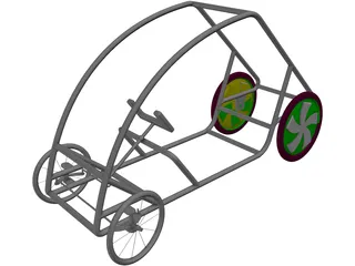 Shell Eco Marathon Car Chassis 3D Model