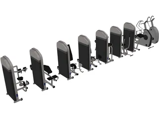 Fitness Equipment Collection 3D Model