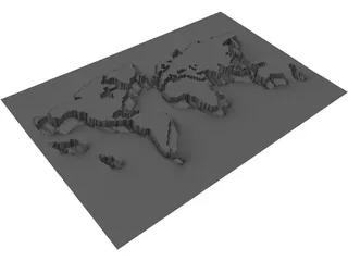 Earth Map 3D Model