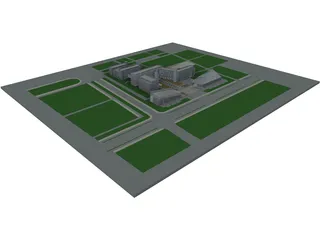 Industrial Park Area 3D Model