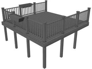 Wooden Deck 3D Model