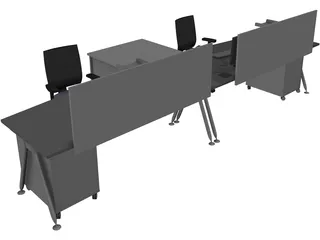 Office Table 3D Model