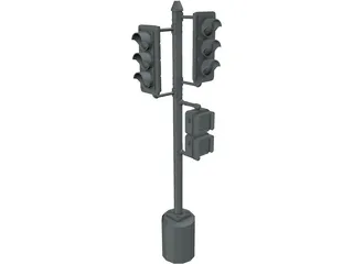 Traffic Signal Post 3D Model