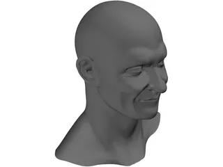 Old Man Face 3D Model