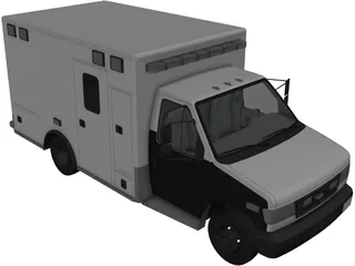 Ford E350 Ambulance 3D Model