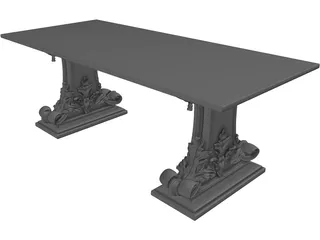 Rosewood Table 3D Model