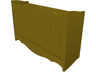 Wall Cabinet In Pine 3D Model