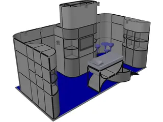 Modular Exhibition Booth 3D Model