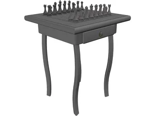 Chess Desk 3D Model