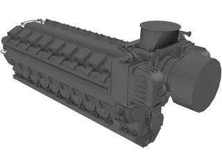 Engine Diesel 18V48/60 3D Model