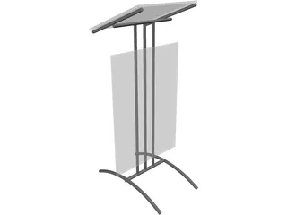 Glass Lectern Podium 3D Model