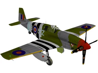 North American P-51 Mustang 3D Model