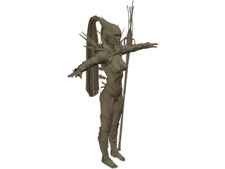 Woman Fighter 3D Model