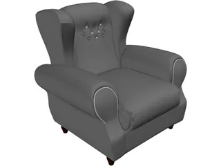 Armchair Old Fashioned 3D Model