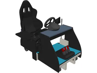 Racing Game Cockpit 3D Model