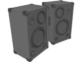 Speaker 3 Way Pair 3D Model