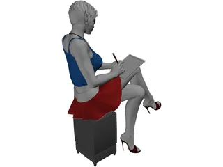 Woman Writing 3D Model