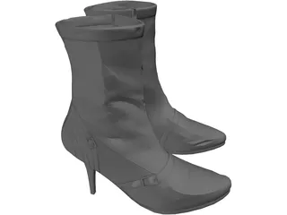 Woman Leather Boots 3D Model