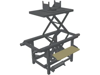 Trolley with Hidraulic Lifter 3D Model