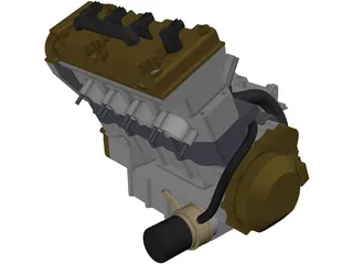 Kawasaki zx600 Engine 3D Model