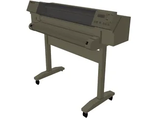 HP 750c Plotter 3D Model