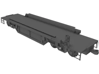 Flat Bed Train Carriage 3D Model