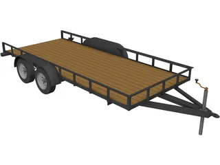 Car Hauling Trailer 3D Model