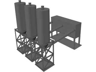 Concrete Batching Plant 3D Model