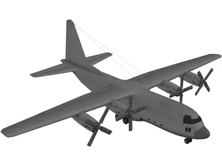 Lockheed C130 Cargo Plane 3D Model