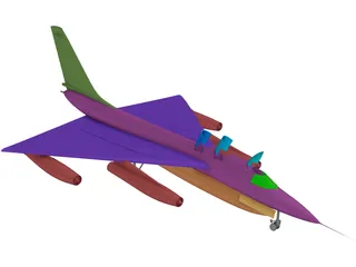 Convair B-58 Hustler Bomber 3D Model