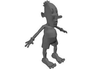 Alien Style Cartoonish Character 3D Model