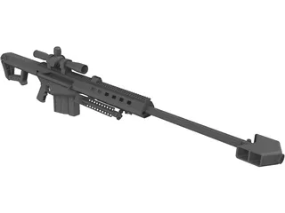 Barrett M107 Sniper Rifle 3D Model