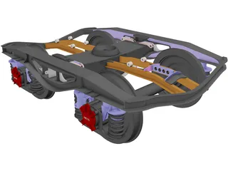 2 Axle Wheel Set 3D Model