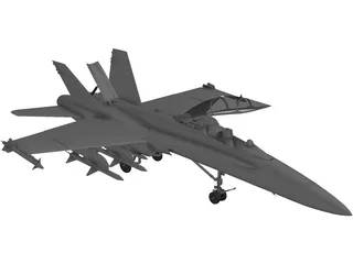 F-18D with Landing Gear 3D Model