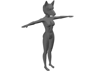 German Shepard Girl 3D Model