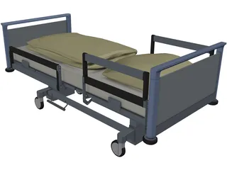 Hospital Bed 3D Model