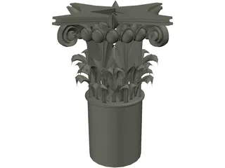 Acanthus and Volute Column 3D Model