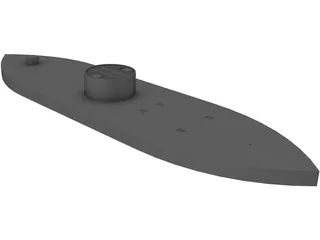 US Ironclad Monitor 3D Model