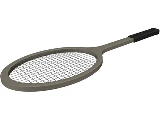 Tennis Racket Vintage 3D Model