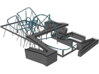 Roller Coaster 3D Model