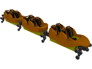 Roller Coaster Train 3D Model