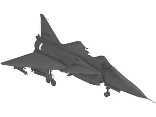 SAAB AJ-37 Viggen 3D Model