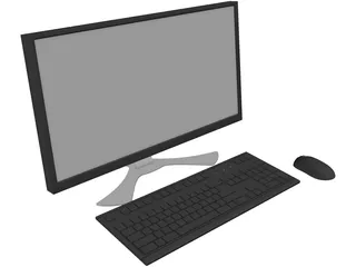 Monitor, Keyboard and Mouse 3D Model