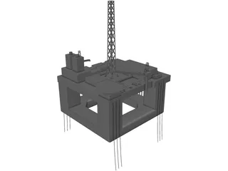 Oil Platform Troll C 3D Model