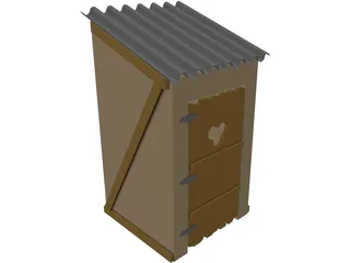 Wild West Outhouse 3D Model