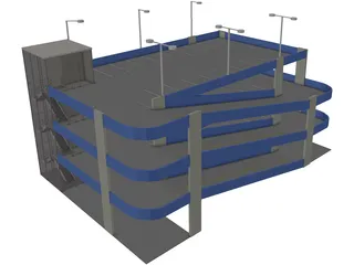 Garage Parking Four Level 3D Model